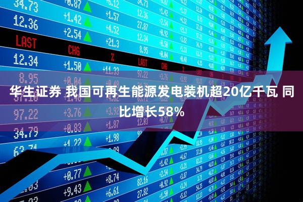 华生证券 我国可再生能源发电装机超20亿千瓦 同比增长58%